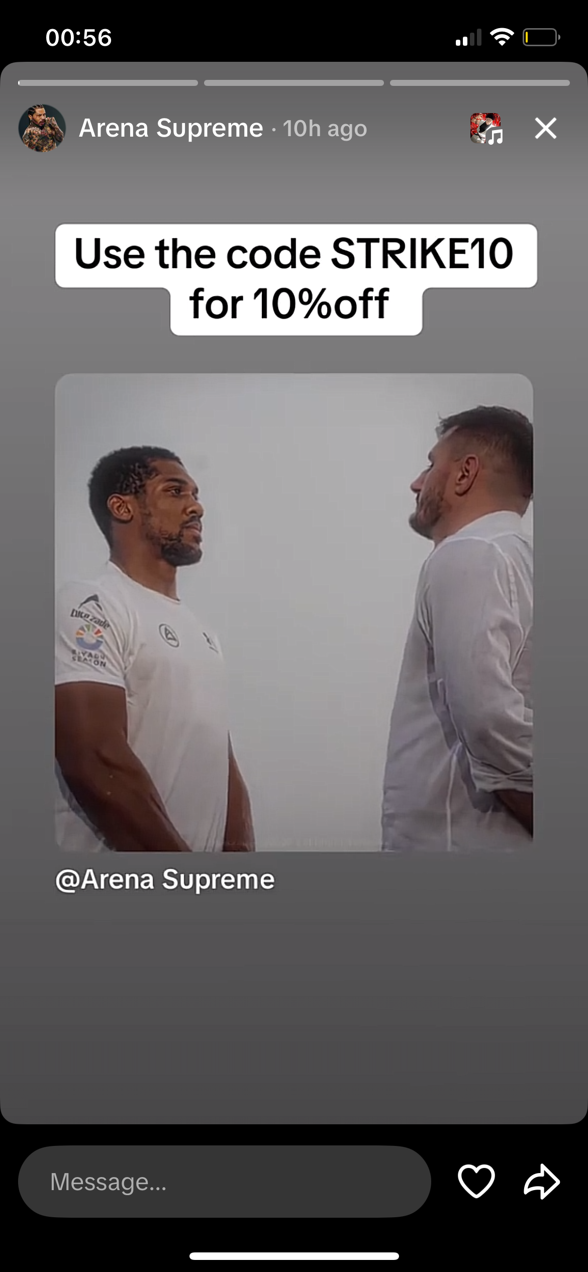 Arena Supreme story: use the code STRIKE10 for 10% off over face-off footage